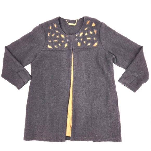 Soft Surroundings Long Wool Jacket Womens Size Petite XL Grey Paris Runway - Picture 1 of 8